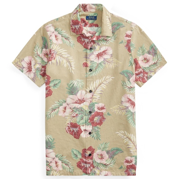 Polo Ralph Lauren Hawaiian Tropical Floral Print Men's Shirt Linen Cotton XLT - Picture 4 of 14